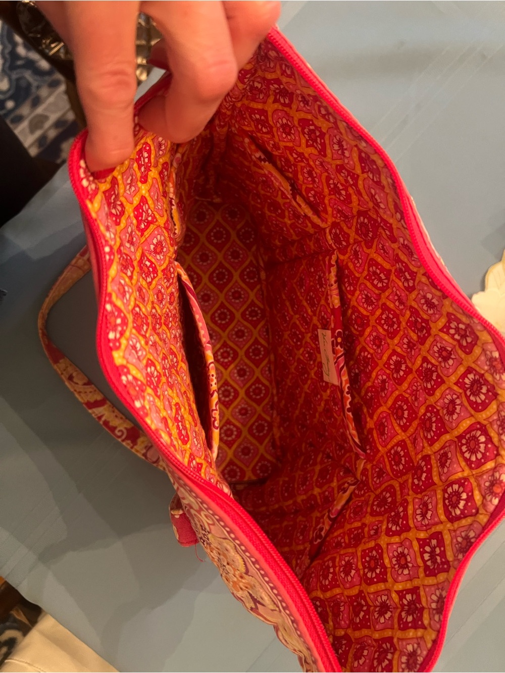 Vera Bradley Floral Tote Bag in Red and Orange - Picture 2 of 5